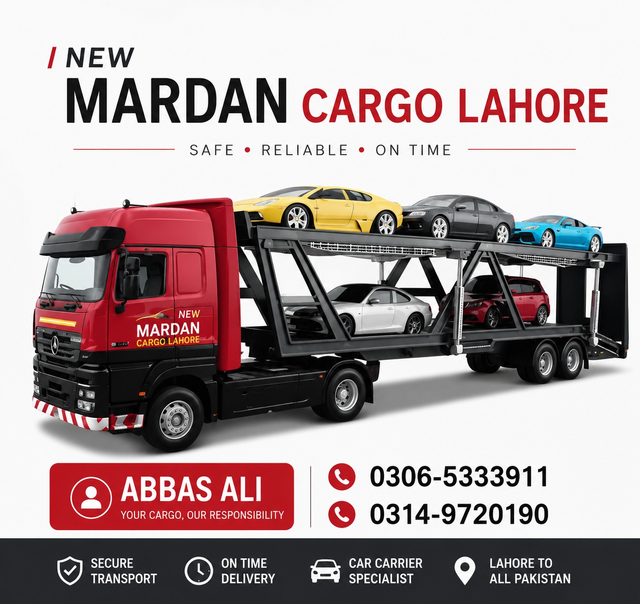 New Mardan Cargo car carrier Lahore — Abbas Ali